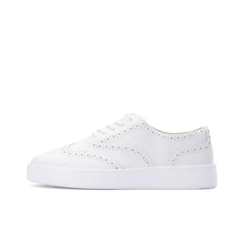 Clarks Warm Anti Slip And Wear Resistant Low Top Skateboard Shoes Women's White
