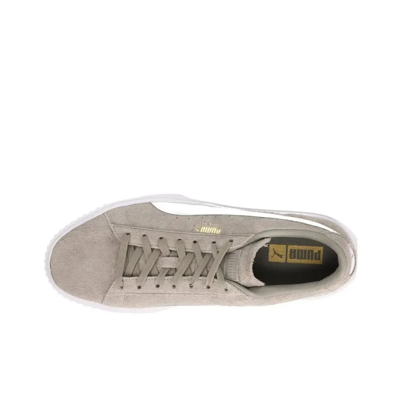 PUMA Suede Wear-resistant And Lightweight Low-Top Skateboard Shoes Unisex Gray White-3