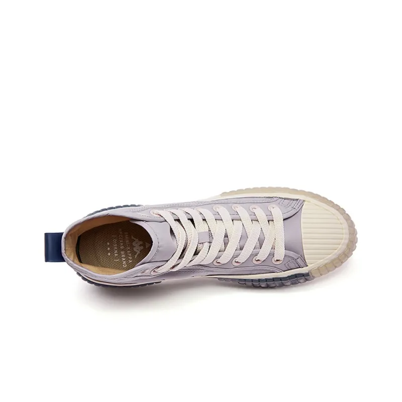 Kappa High-Top Skateboard Shoes Unisex Gray White-4