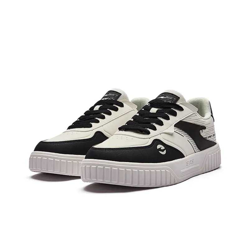 Erke War Song Anti Slip Wear Resistant Low Top Skateboard Shoes Men's White Black-1