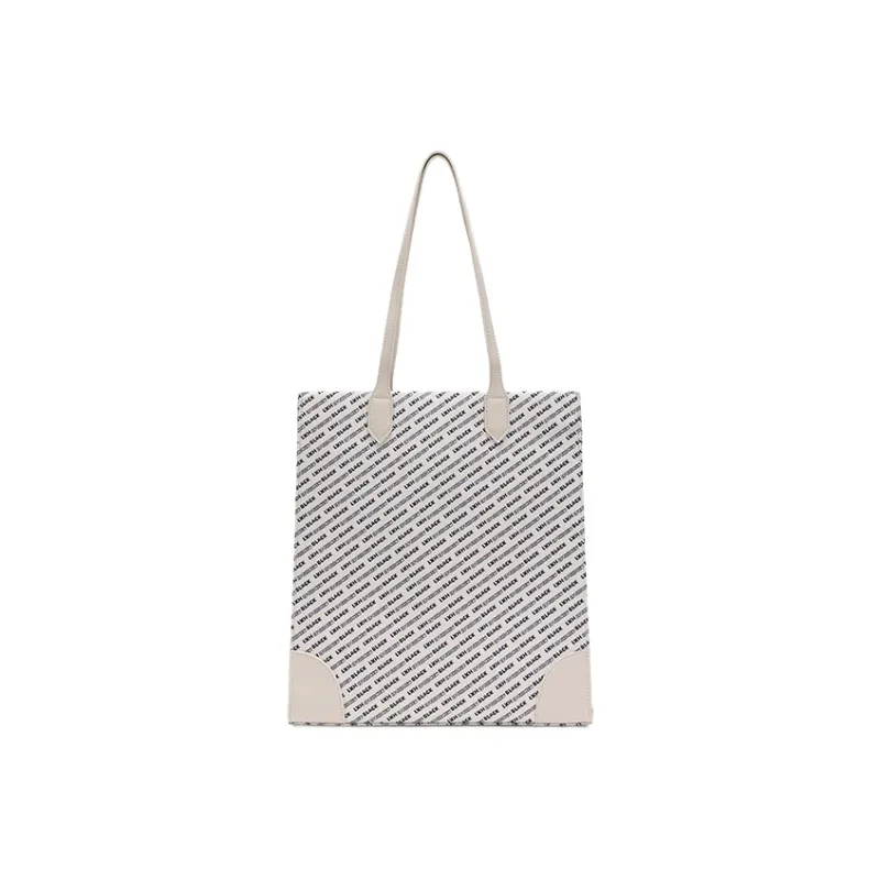 SEM/R X Luo Xiaohei Collaboration PU With Nylon Fabric Shoulder Bag Women's Ecru/Black-1