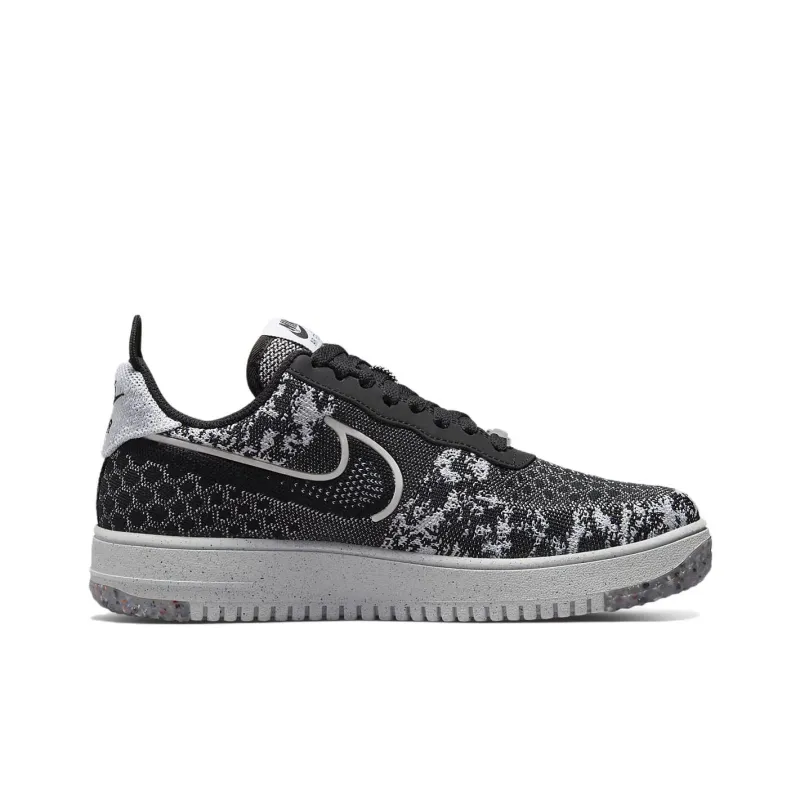 Nike Air Force 1 Low Crater Flyknit Black White Melange-1