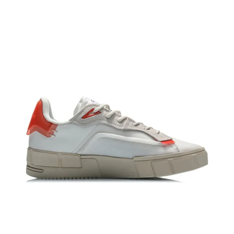 LINING Contrarian Skateboard Shoes Women's Low Top White Red-1