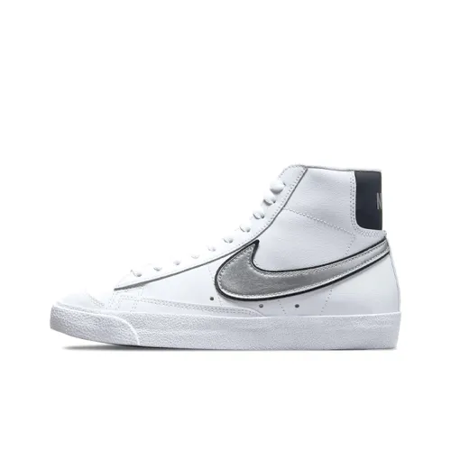 Nike Blazer Mid 77 Essential White Metallic Silver Women's