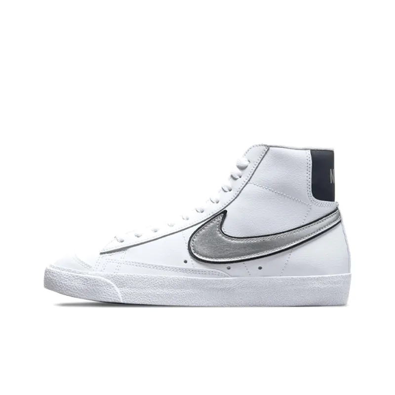 Nike Blazer Mid 77 Essential White Metallic Silver Women's-0