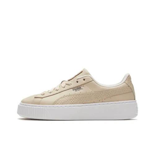 PUMA Platform Skateboard Shoes Women's Low-Top Light Khaki