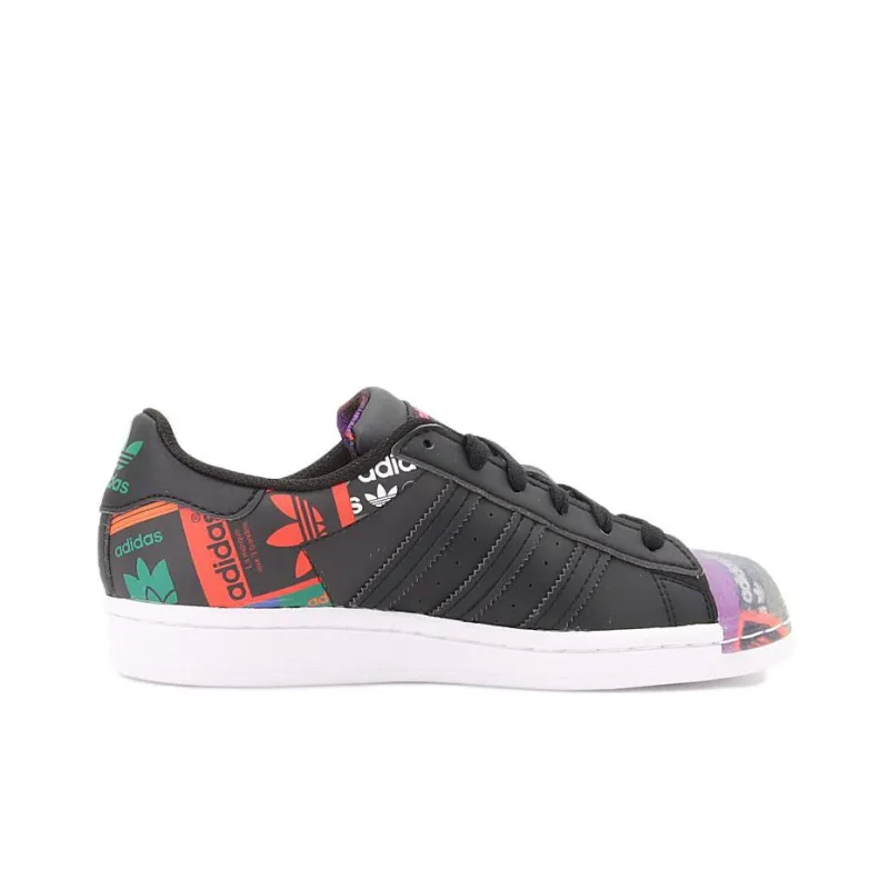Adidas Originals Superstar Shoes 'Core Black Purple Green'-1
