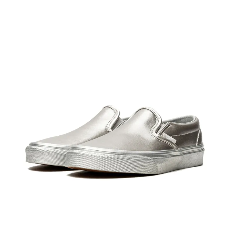 Vans Unisex Slip On Sneakers Silver-1