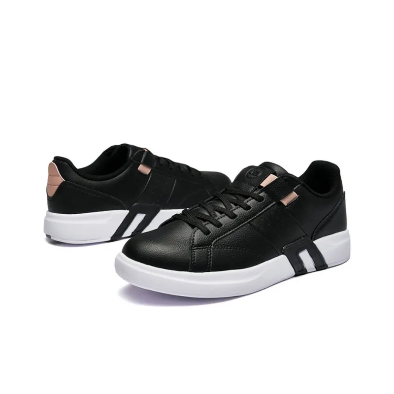 XTEP Π Collection Lightweight Anti Slip Low Top Skateboard Shoes Women's Black Pinkish-2