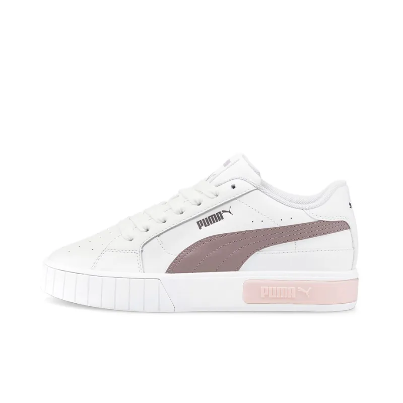 PUMA Cali Star Anti-Slip Wear-Resistant Low-Top Skateboard Shoes Women's White Purple Pink-0