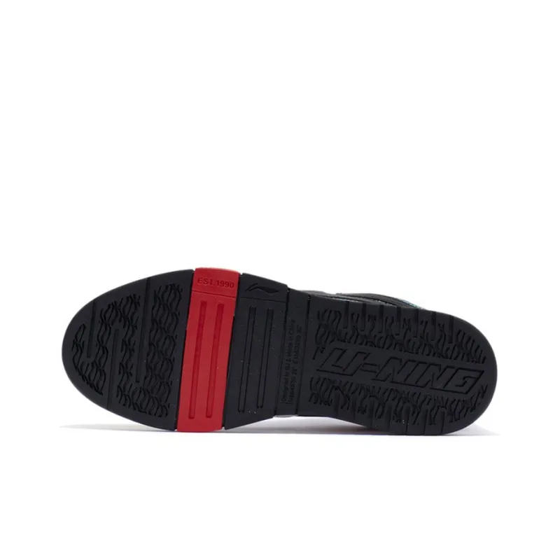 LiNing Wave Pro Anti-Slip And Wear-Resistant Lightweight Low-Top Skateboard Shoes Women's Black Red Yellow-6