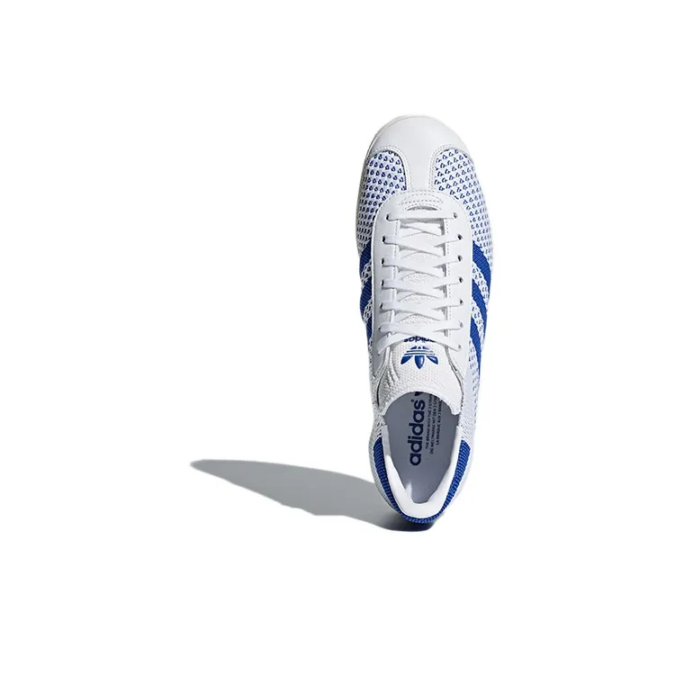 Adidas Originals GAZELLE Non-slip Lightweight Low-Top Skateboard Shoes Men's Blue White-4