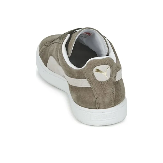 PUMA Suede Classic Breathable Lightweight Coverage Low-Top Skateboard Shoes Men's Gray Brown-2