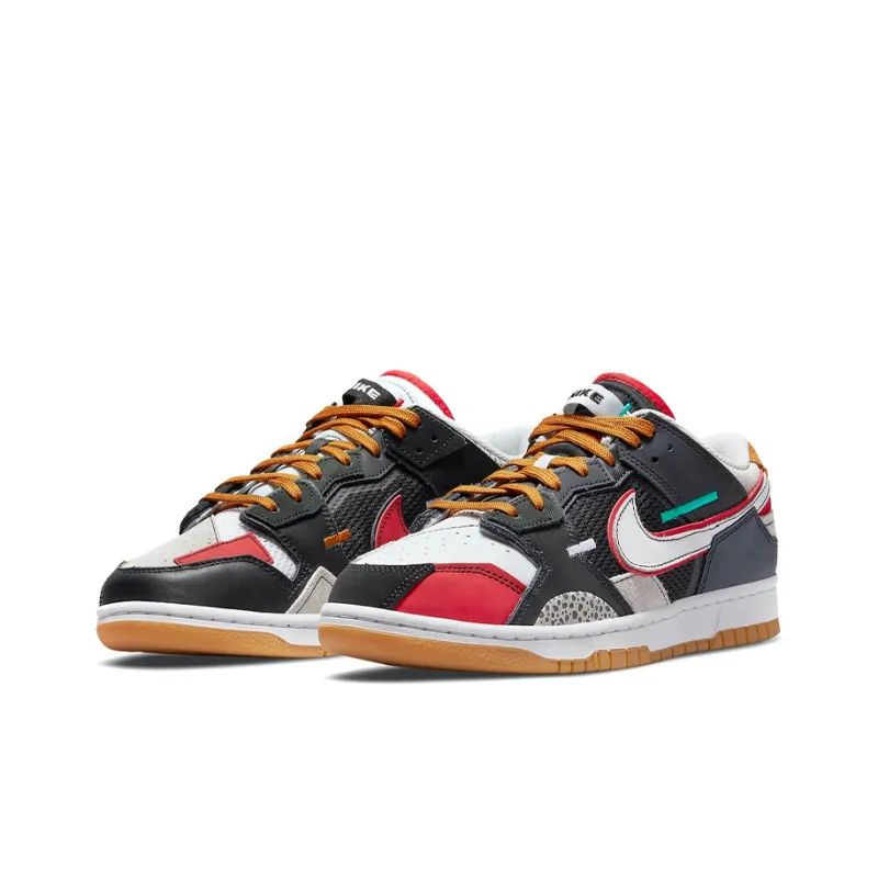 Nike Dunk Low Scrap Black Grey University Red-2