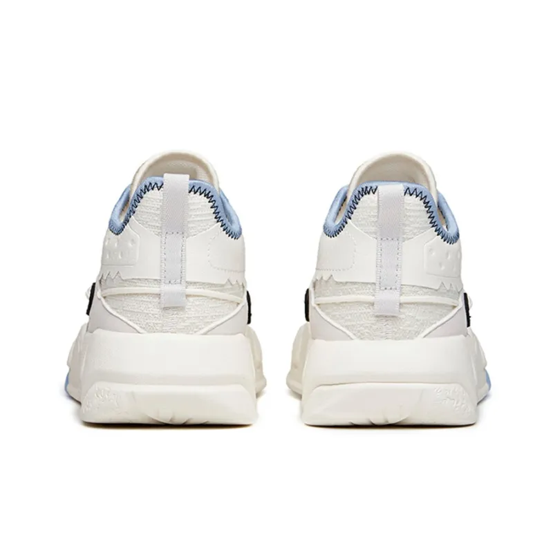 Anta Life Collection Anti Slip Wear Resistant Low Top Skateboard Shoes Women's Blue White-3