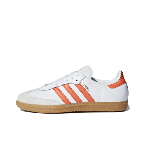 Adidas Originals Samba Wear Resistant Low Top Skateboard Shoes Women's White Orange