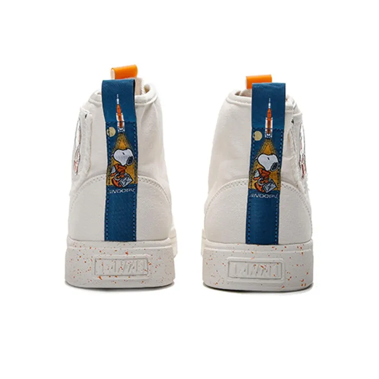 SNOOPY x Anta Life Collection Durable Breathable High Top Skateboard Shoes Men's Ivory White-3