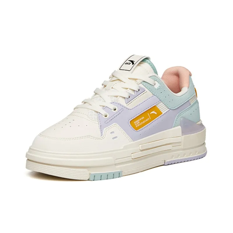 Anta Life Collection Low-Top Skateboard Shoes Women's White Gray Green-2
