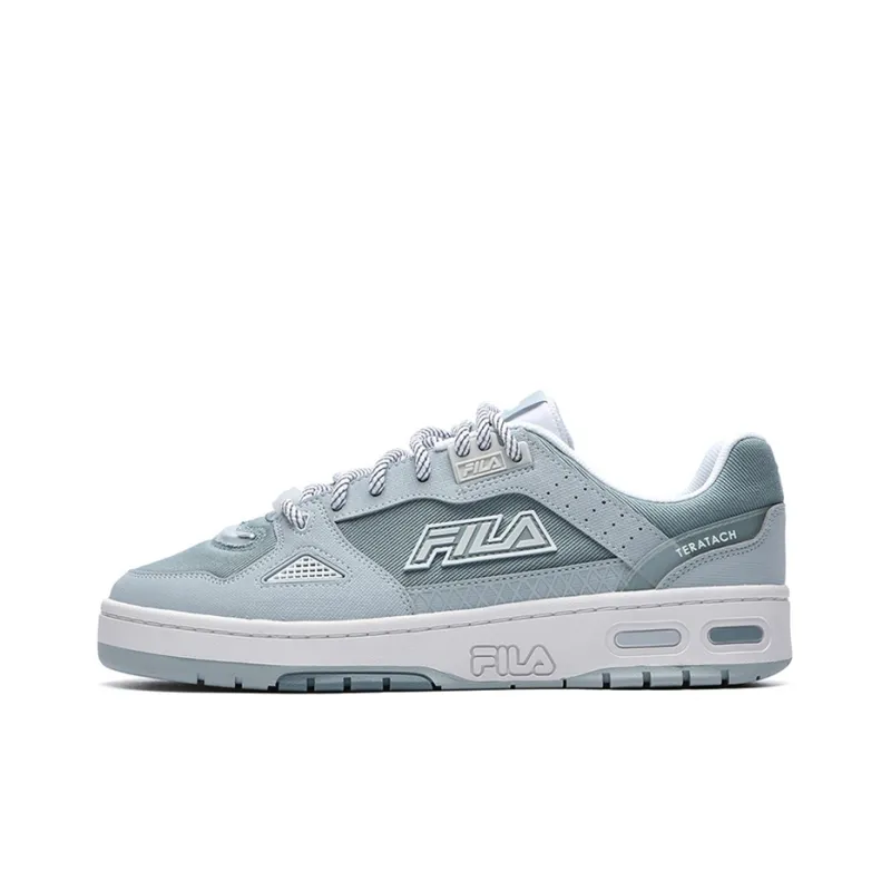 FILA FUSION Teratach Fusion Anti Slip And Wear Resistant Lightweight Low Top Skateboard Shoes Men's Gray Blue-0