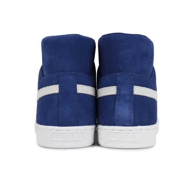 PUMA Suede Mid Xxi Mid-Top Skateboard Shoes Men's Blue White-3