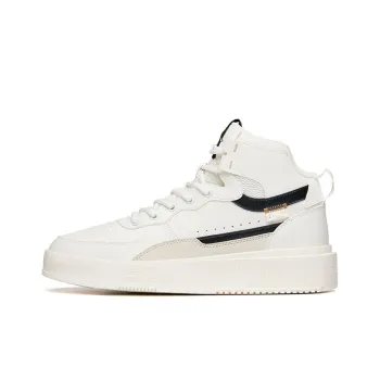 Anta Life Collection Slip Resistant Cushioning High Top Skateboard Shoes Ivory White
