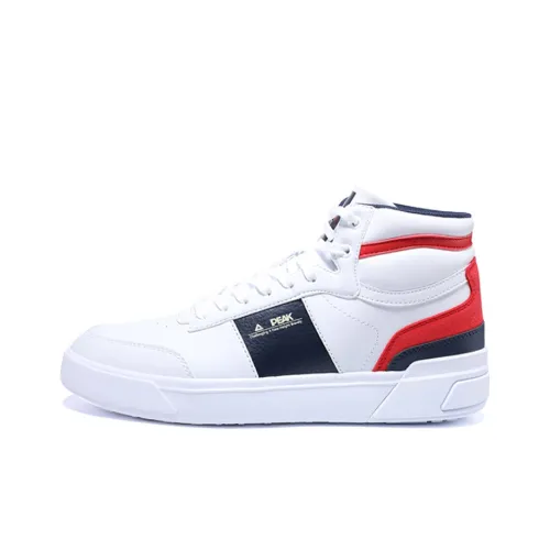 PEAK Skateboard Shoes Men Mid-Top Red/White