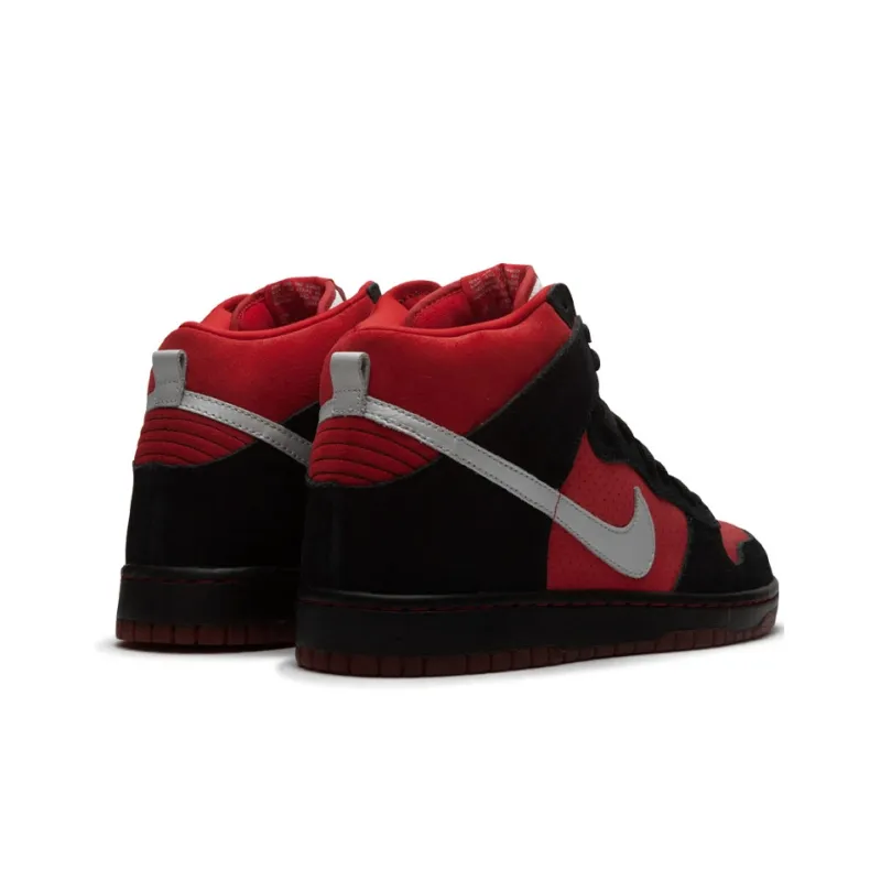 Nike Sb Dunk High Sport Red Metallic Platinum-3