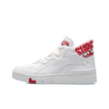 LiNing Coverage Warm Slip Resistant Mid Top Skateboard Shoes Women's White Red