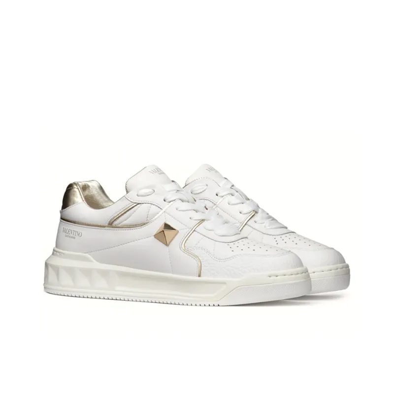 Valentino One Stud GARAVANI Low Top Skateboard Shoes Women's White-2