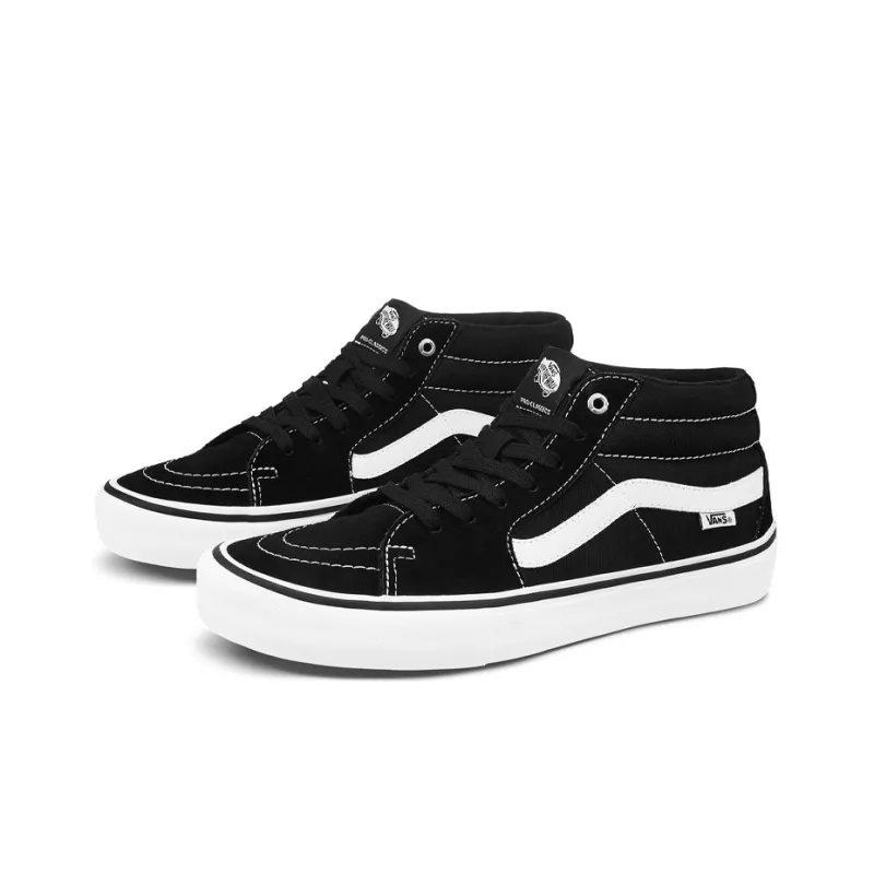 Sk8 Vans Mid Pro 'Black White'-2
