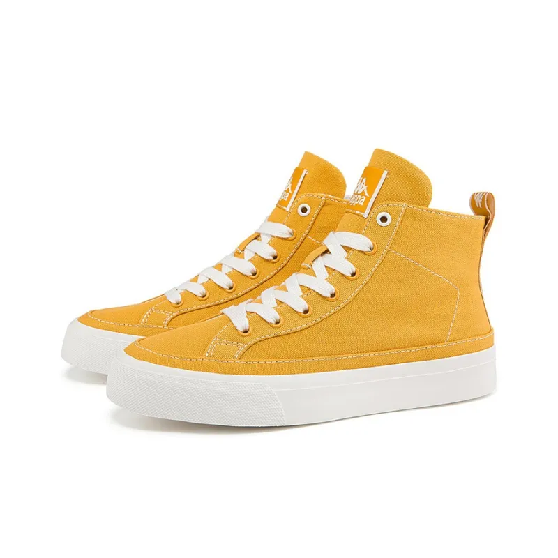Kappa Abrasion Resistant High Top Skateboard Shoes Unisex Yellow-2