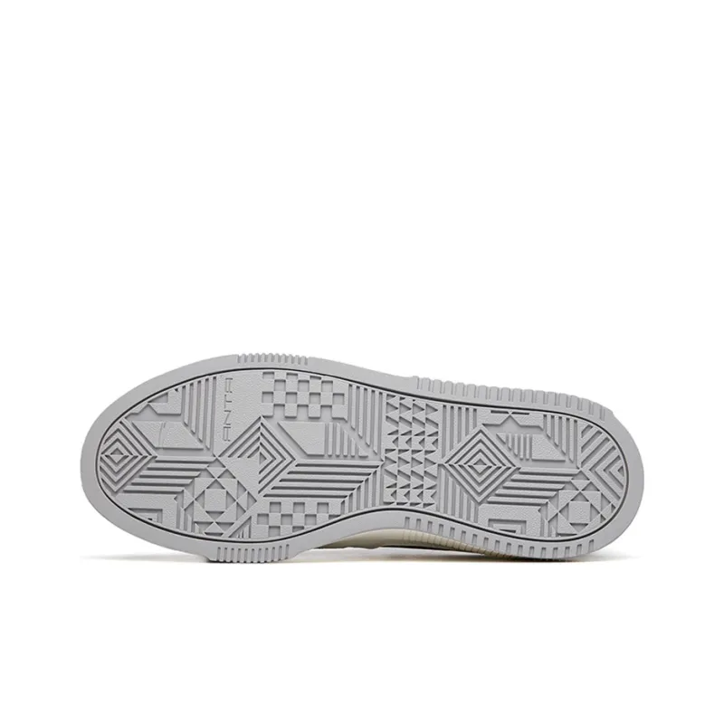 Anta Life Collection Anti-Slip Wear-Resistant Low-Top Skateboard Shoes White Gray-4