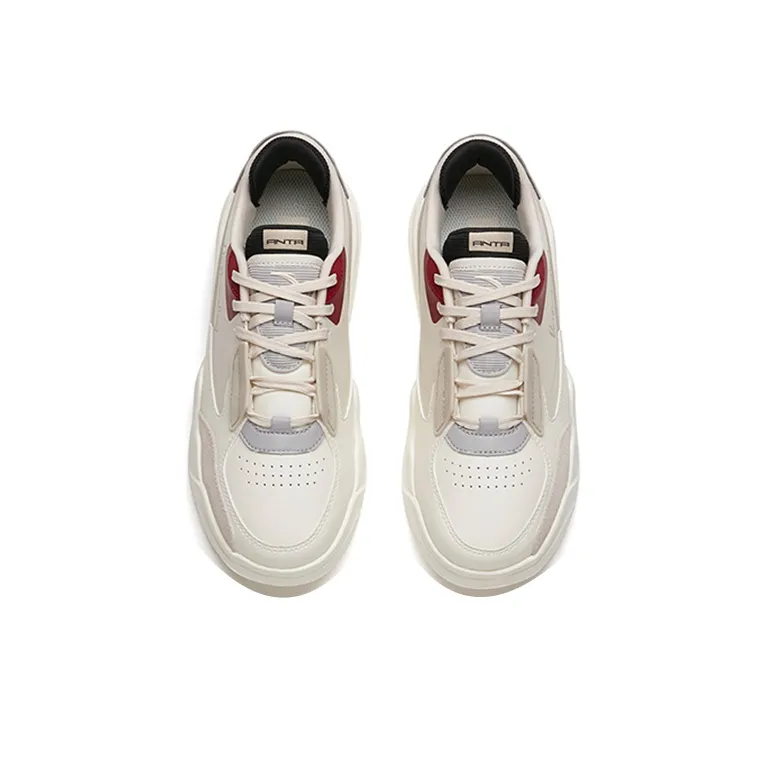 Anta Life Collection Low-Top Skateboard Shoes Women's White Gray-3