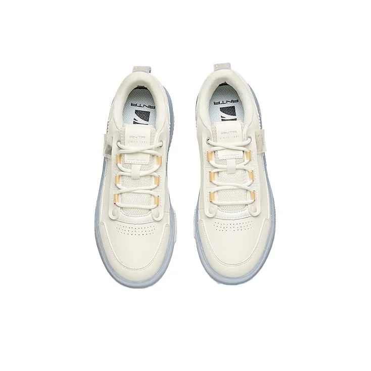 Anta Life Collection Jelly Shoe 'Stash' Anti Slip Wear Resistant Low Top Skateboard Shoes Women's White Purple-3