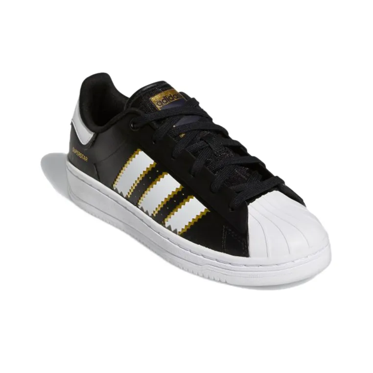 Adidas Superstar Ot Tech Core Black Cloud White Gold Metallic Women's-2