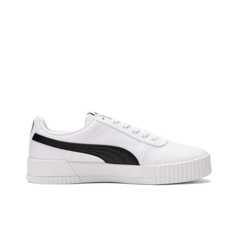 PUMA Carina Canvas Leisure Board Shoes White/Black Women's-1