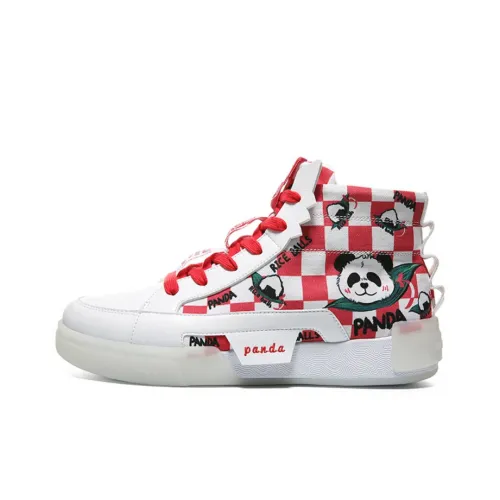 PEAK Skateboard Shoes Men High-Top Red