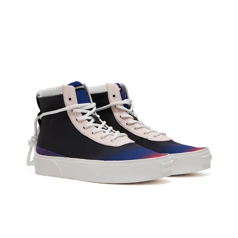 EQLZ EQUALIZER Fault Slip Resistant High Top Skateboard Shoes Unisex Black Misprint-2