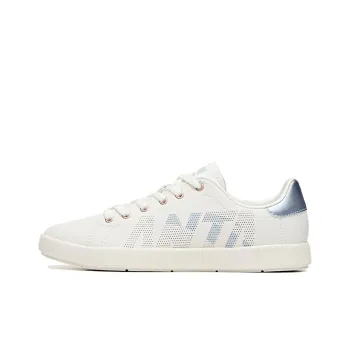 ANTA Skateboard Shoes Women's Low Top Ivory White/Argon Blue