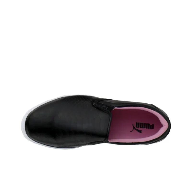 PUMA Tustin Slip-On Breathable Slip-Resistant Support Wear-Resistant Low-Top Skateboard Shoes Women's Black White-3