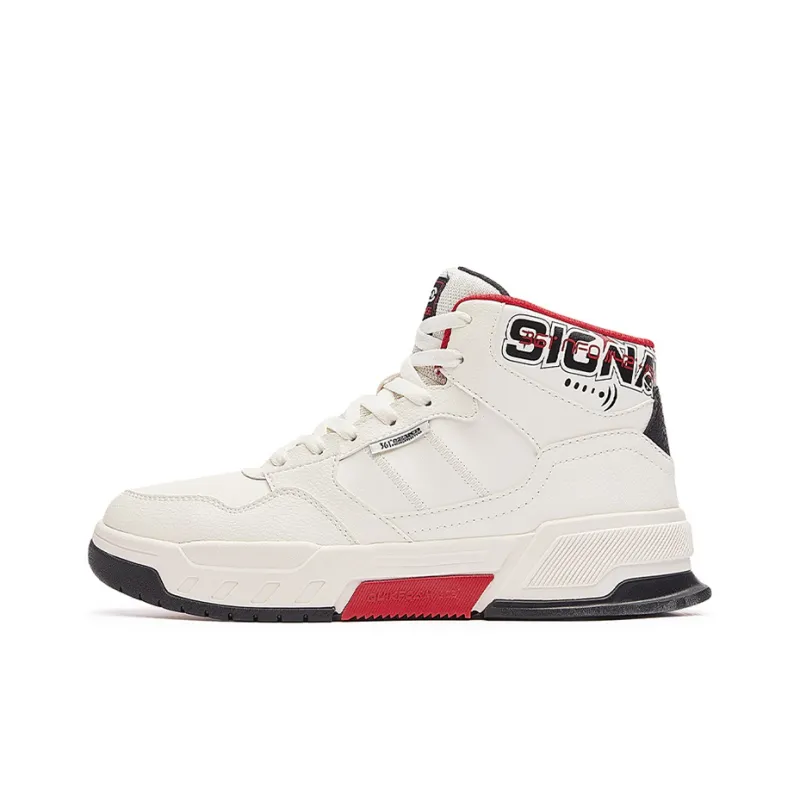 361° Qichen Warm Anti Slip And Wear Resistant High Top Skateboard Shoes Men's Feather White-0