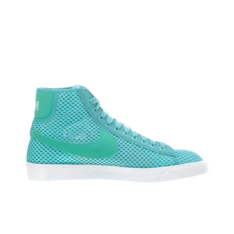 Nike Blazer Wear-Resistant Breathable Slip-Resistant Mid-Top Skateboard Shoes Women's Lake Blue-1