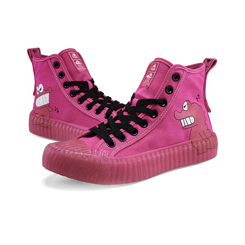 SHINCHAN x Kappa Lightweight And Breathable High-Top Skateboard Shoes Unisex Pink-3