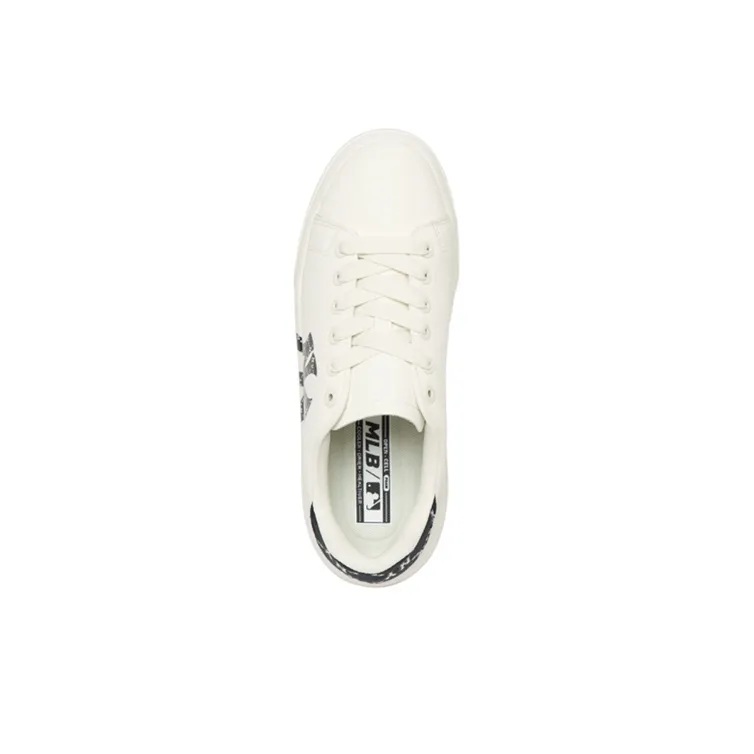 MLB Chunky Classic Heel Dia Monogram Low Top Skateboard Shoes Unisex White Black-3