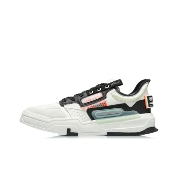 LiNing Geek Anti Slip Wear Resistant Low Top Skateboard Shoes White Black
