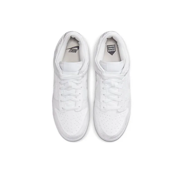 Nike Dunk Low Dover Street Market Triple White Velvet-3