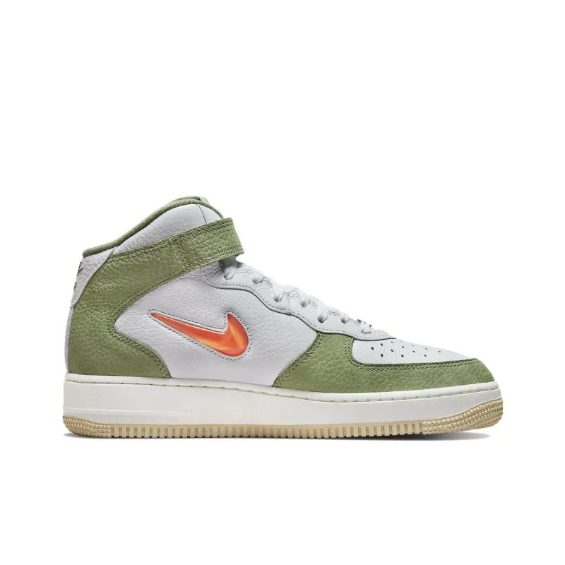Nike Air Force 1 Mid Qs 'Olive Green Total Orange'-1