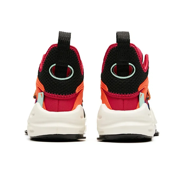 Anta Life Collection Tyrannical Anti Slip Wear Resistant High Top Skateboard Shoes Men's Black White Blue Orange-3