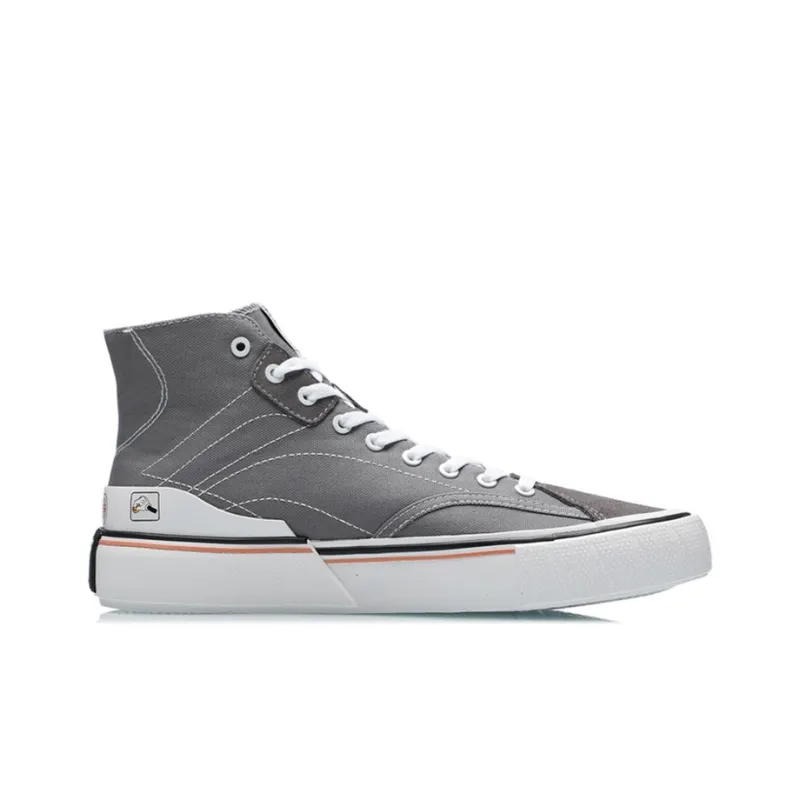 LiNing Wave Canvas HI Skateboard Shoes Unisex Iron Cyan-1