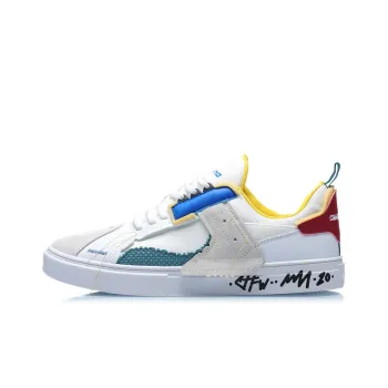 LiNing CF Coverage Warm Slip Resistant Low Top Skateboard Shoes White Blue